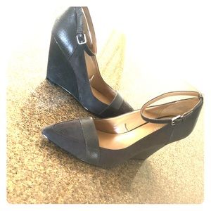 Nine West (Grey) Loafer Wedge Shoes